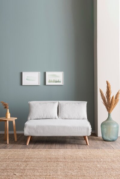 Hanah Home Dvoumístná rozkládací pohovka Seater Folde bílá