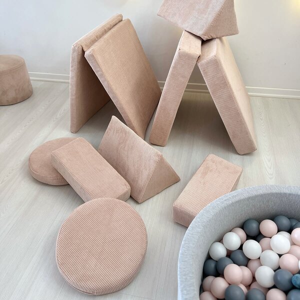 Hanah Home Dvoumístná rozkládací pohovka Puzzle růžová