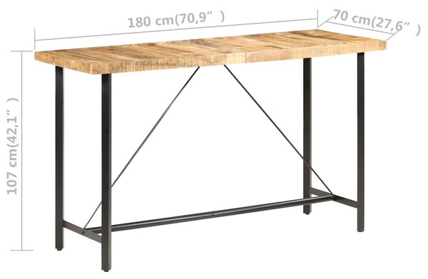 Barový stůl 180 x 70 x 107 cm hrubé mangovníkové dřevo 286613