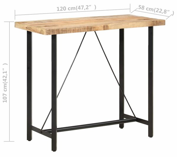 Barový stůl 120 x 58 x 107 cm hrubé mangovníkové dřevo 286611
