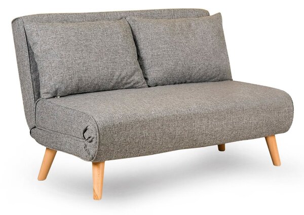 Hanah Home Dvoumístná rozkládací pohovka Seater Folde světle šedá