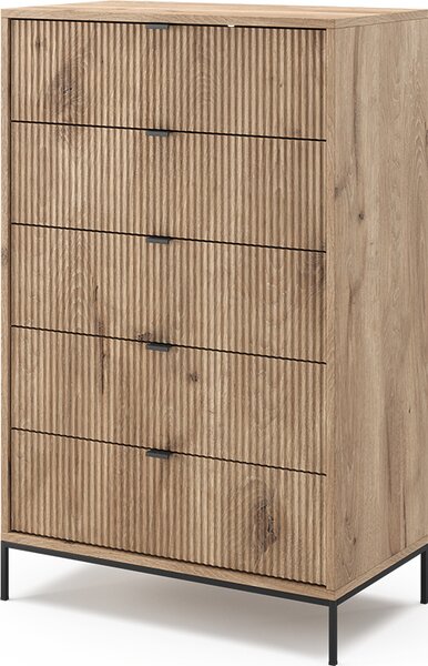 Komoda Vicco Eliza Dub Viking 76 x 120 cm s 5 zásuvkami, Model 49501