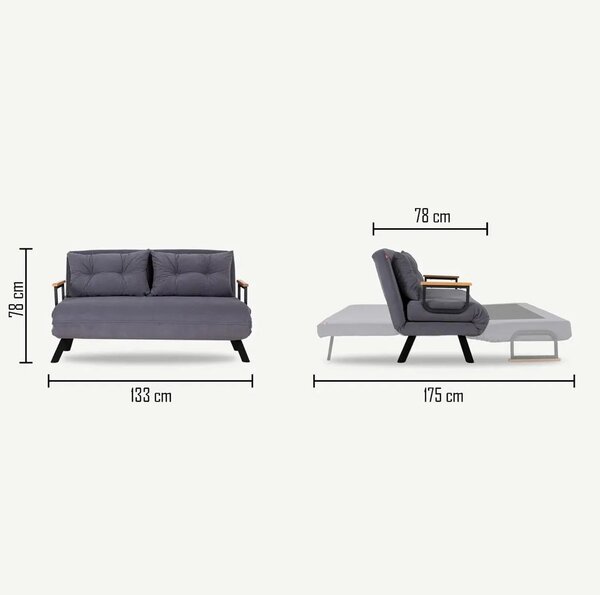 Hanah Home Dvoumístná rozkládací pohovka Seater Sando světle hnědá