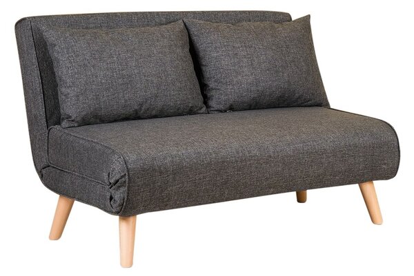 Hanah Home Dvoumístná rozkládací pohovka Seater Folde tmavě šedá