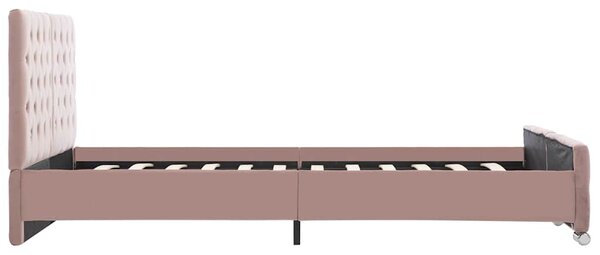 Rám postele růžový samet 140 x 200 cm 286826