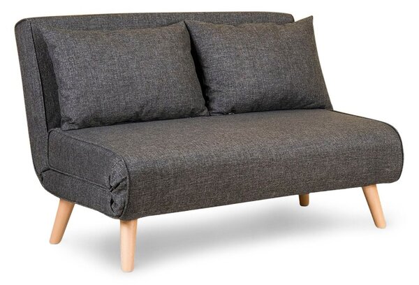 Hanah Home Dvoumístná rozkládací pohovka Seater Folde tmavě šedá