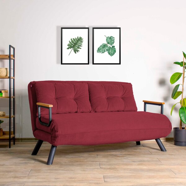 Hanah Home Dvoumístná rozkládací pohovka Seater Sando bordó