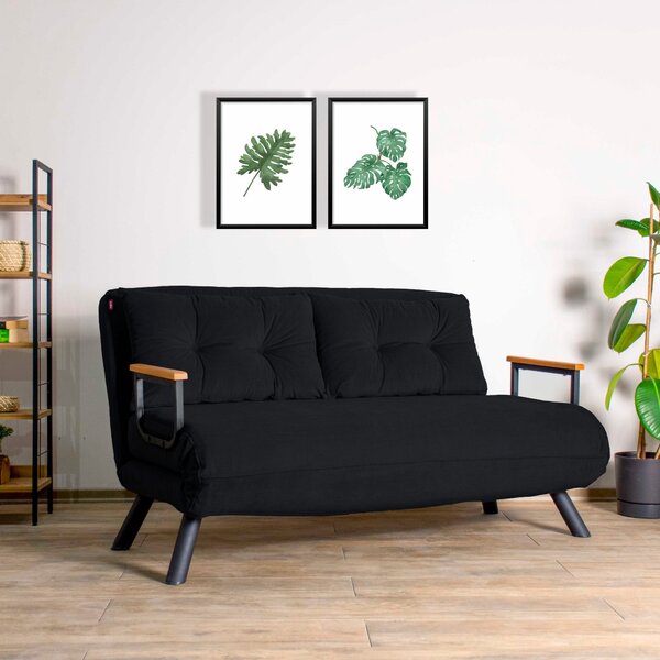 Hanah Home Dvoumístná rozkládací pohovka Seater Sando černá