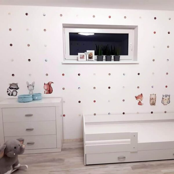 INSPIO-textilní přelepitelná samolepka - Samolepky na zeď - Puntíky na zeď v zemitých barvách