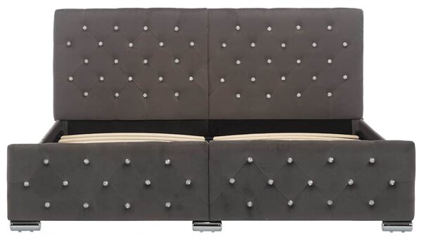 Rám postele šedý samet 160 x 200 cm 286833