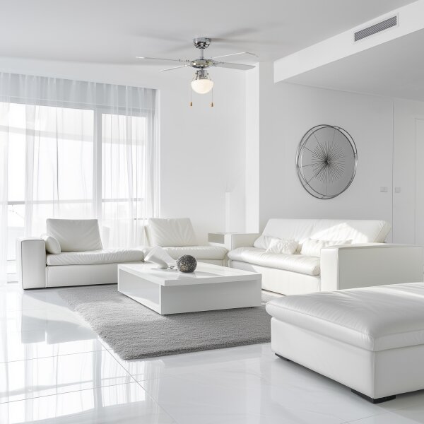 ZEVENTI - Stropní ventilátor NAVAGIO 1xE27/60W/230V černá/bílá