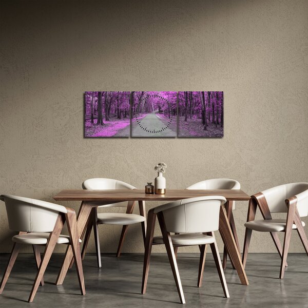 Obraz - Cesta parkem (s hodinami) (90x30 cm)