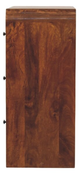 Komoda Newton v kaštanovém odstínu s 3 zásuvkami, 70 × 35 × 80 cm