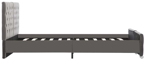 Rám postele šedý samet 140 x 200 cm 286832