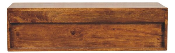 TV stolek Lunar v kaštanovém odstínu na stěnu s 2 zásuvkami, 88 × 32 × 24 cm