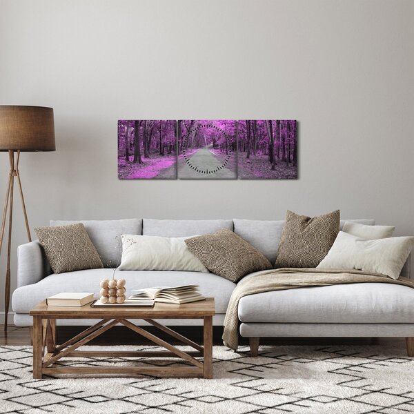 Obraz - Cesta parkem (s hodinami) (90x30 cm)