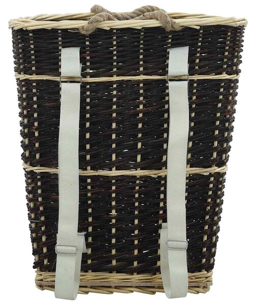 Nůše na dřevo s popruhy 50 x 44 x 58 cm přírodní vrba 286974