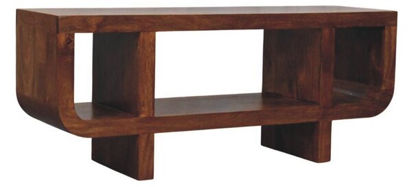 TV stolek Orion v kaštanovém odstínu se zaoblenými liniemi, 120 × 35 × 50 cm