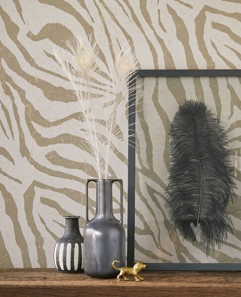 Vliesový tapetový panel Zebra Natural 300600, 140 x 280 cm, Skin, Eijffinger