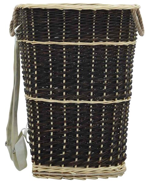 Nůše na dřevo s popruhy 57 x 51 x 69 cm přírodní vrba 286975