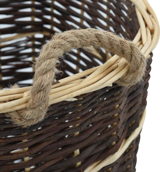 Nůše na dřevo s popruhy 44,5 x 37 x 50 cm přírodní vrba 286973