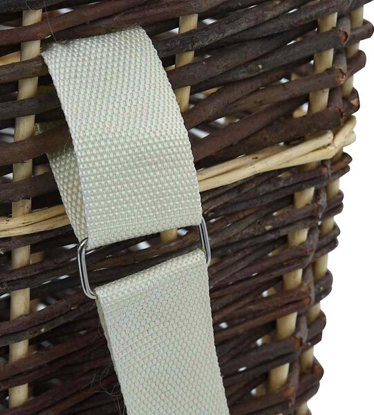 Nůše na dřevo s popruhy 44,5 x 37 x 50 cm přírodní vrba 286973