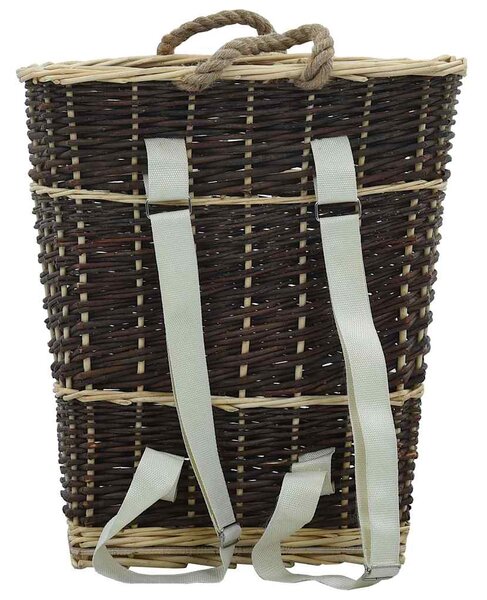 Nůše na dřevo s popruhy 44,5 x 37 x 50 cm přírodní vrba 286973