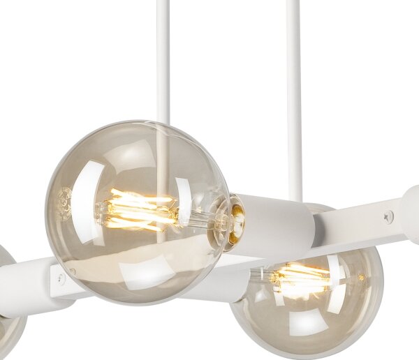 Lustr na tyči ASTRID 4xE27/60W/230V bílá