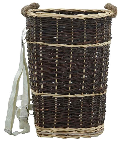 Nůše na dřevo s popruhy 44,5 x 37 x 50 cm přírodní vrba 286973
