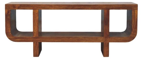 TV stolek Orion v kaštanovém odstínu se zaoblenými liniemi, 120 × 35 × 50 cm