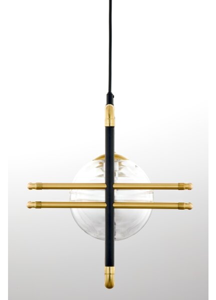 Jupiter 2030 - Lustr na lanku FIORI 3xG9/10W/230V černá/zlatá/čirá