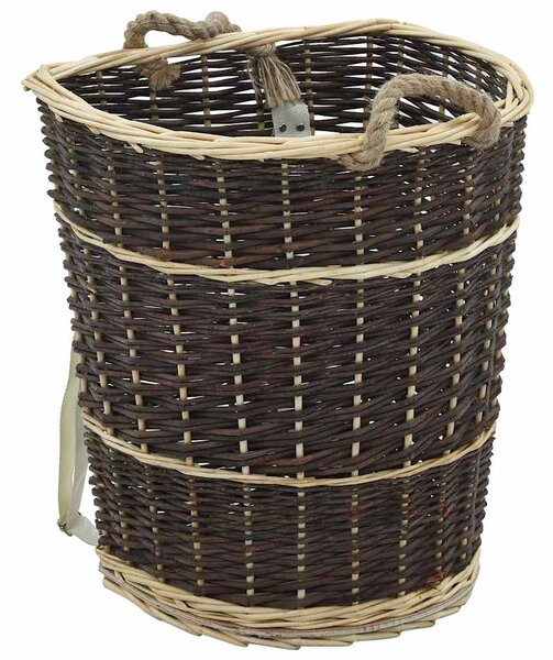Nůše na dřevo s popruhy 44,5 x 37 x 50 cm přírodní vrba 286973