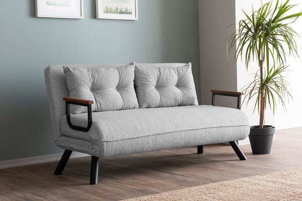 Hanah Home Dvoumístná rozkládací pohovka Seater Sando šedá II