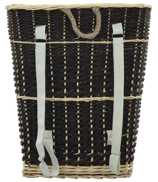 Nůše na dřevo s popruhy 57 x 51 x 69 cm přírodní vrba 286975