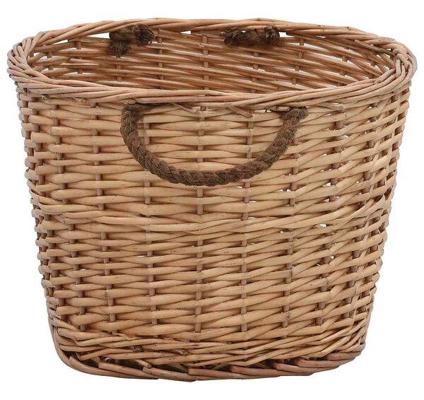 Koš na dřevo s držadly 56 x 40 x 28 cm přírodní vrba 286982