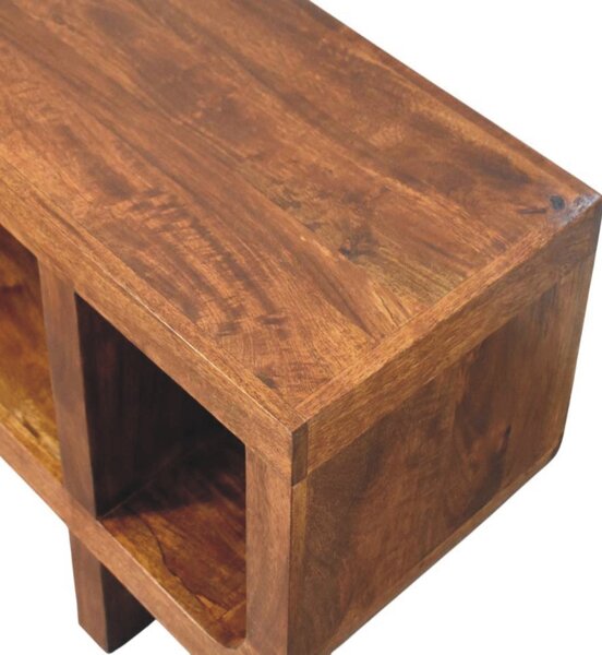 TV stolek Orion v kaštanovém odstínu se zaoblenými liniemi, 120 × 35 × 50 cm