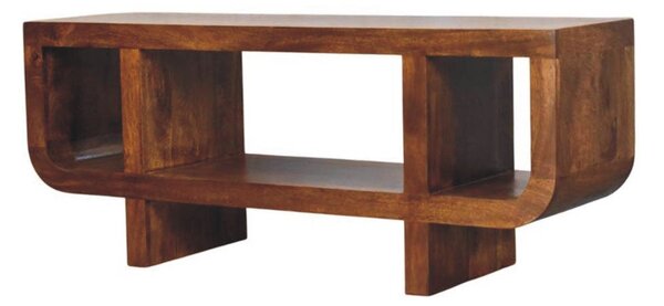 TV stolek Orion v kaštanovém odstínu se zaoblenými liniemi, 120 × 35 × 50 cm