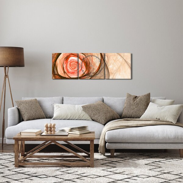 Obraz - Růže uměleckého duchu (s hodinami) (90x30 cm)