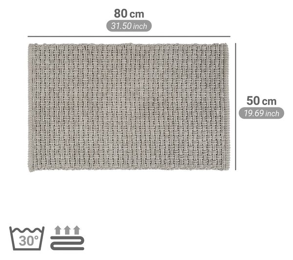 Šedá textilní koupelnová předložka 50x80 cm Ecoli – Wenko