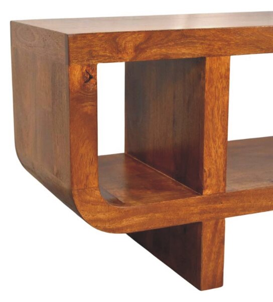 TV stolek Orion v kaštanovém odstínu se zaoblenými liniemi, 120 × 35 × 50 cm