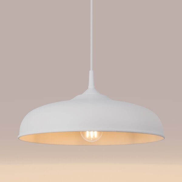 Sollux SL.1329 - Lustr na lanku GINA 1xE27/15W/230V pr. 38 cm bílá