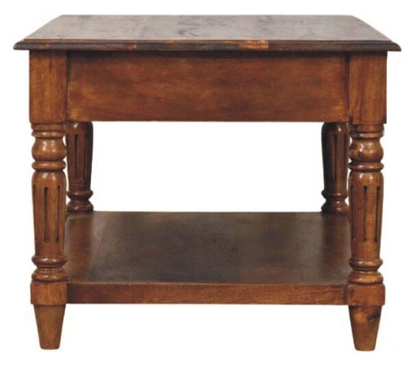 Konferenční stolek v kaštanovém odstínu s 2 zásuvkami, 85 × 55 × 45 cm
