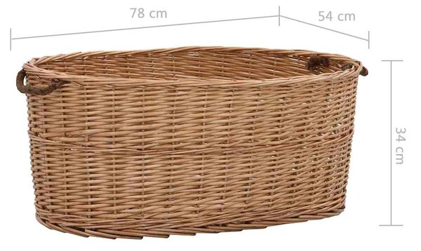 Koš na dřevo s držadly 78 x 54 x 34 cm přírodní vrba 286983