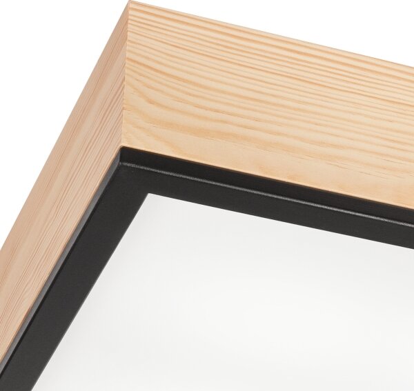 Stropní svítidlo NATURAL SQUARE 4xE27/15W/230V 39x39 cm borovice/černá
