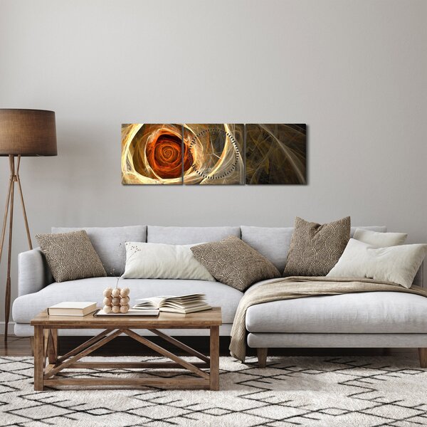 Obraz - Růže uměleckého duchu (s hodinami) (90x30 cm)