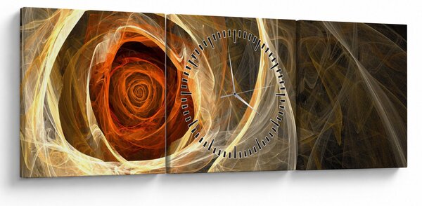 Obraz - Růže uměleckého duchu (s hodinami) (90x30 cm)