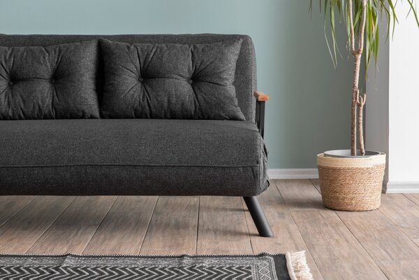 Hanah Home Dvoumístná rozkládací pohovka Seater Sando tmavě šedá