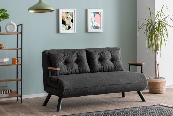 Hanah Home Dvoumístná rozkládací pohovka Seater Sando tmavě šedá