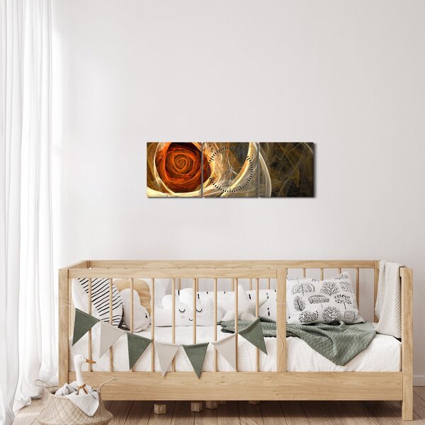 Obraz - Růže uměleckého duchu (s hodinami) (90x30 cm)