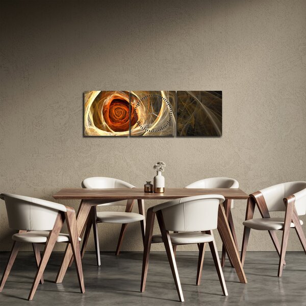 Obraz - Růže uměleckého duchu (s hodinami) (90x30 cm)